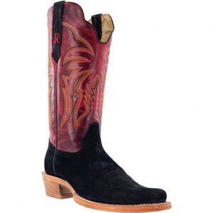 R Watson Mens 13" Black Boar Western Boots RW8601-1 size 13 D NEW